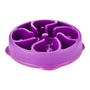 outward hound fun feeder interactive dog bowl purple mini